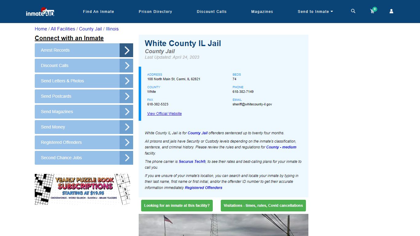 White County IL Jail - Inmate Locator - Carmi, IL