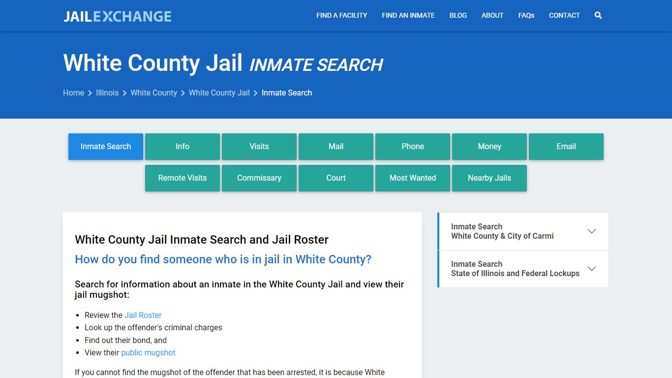 Inmate Search: Roster & Mugshots - White County Jail, IL